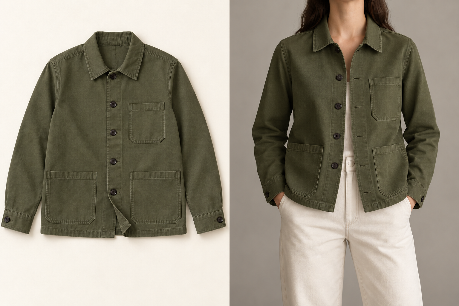 Garment reference and revised worn draft